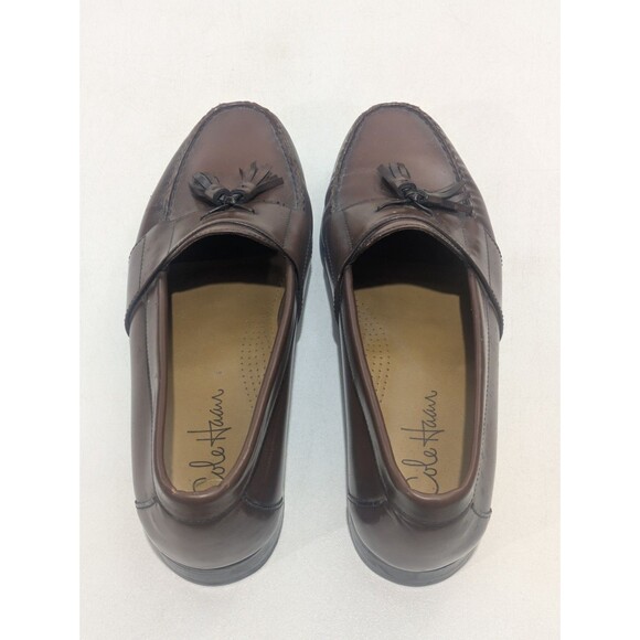 Cole Haan Brown Leather Tassel Loafers Men display picture 3